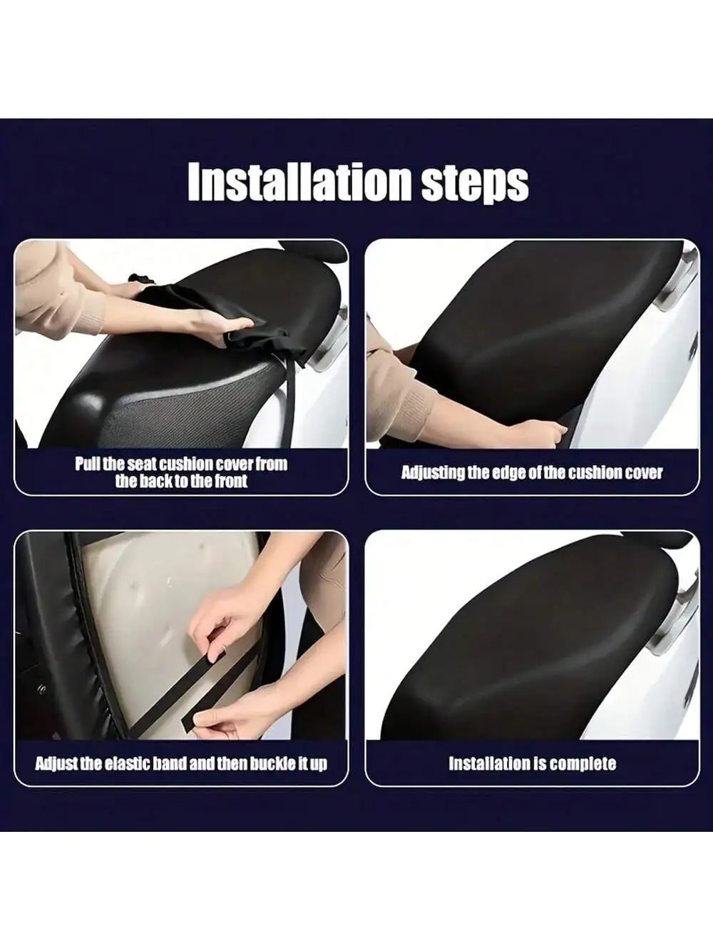 Waterproof Motorcycle Seat Cover Elastic Leather Scooter Protector Interior Auto