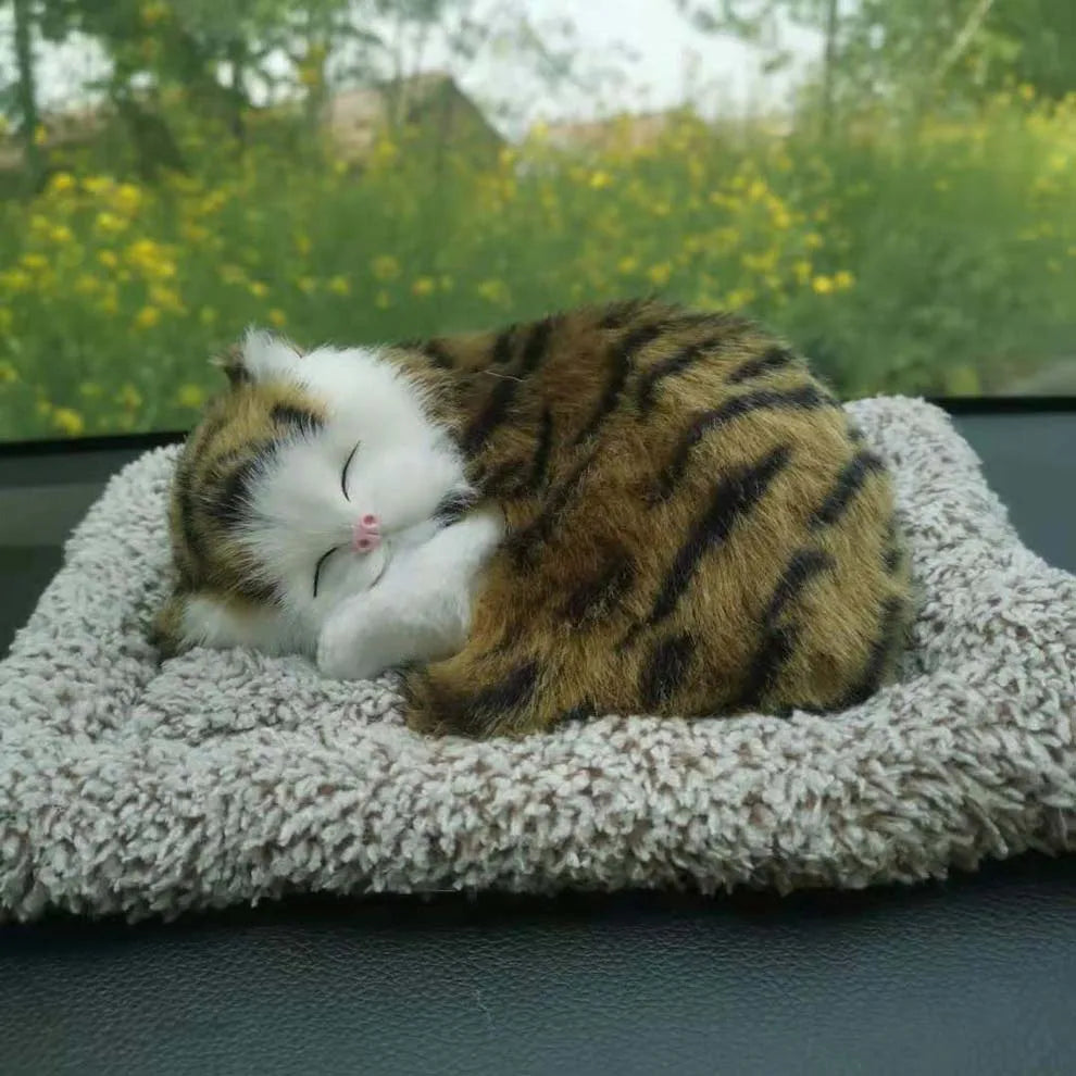 Car Dashboard Ornaments Decor Cute Simulation Plush Cats Dogs Toy Automobiles Premium Automotive Accessory
