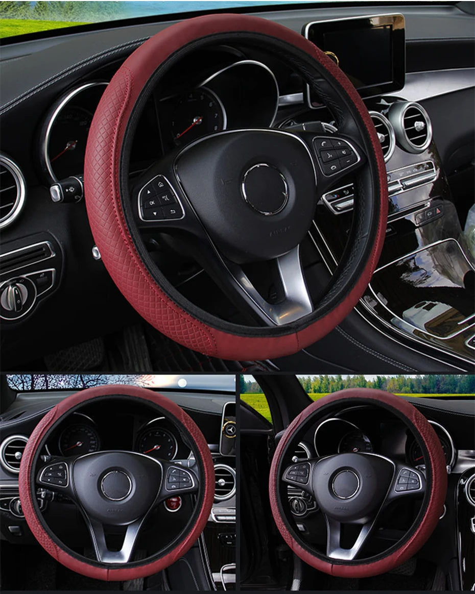 Full-Wrapped Car Steering Wheel Cover Anti-Slip Wear-Resistant Steering Wheel