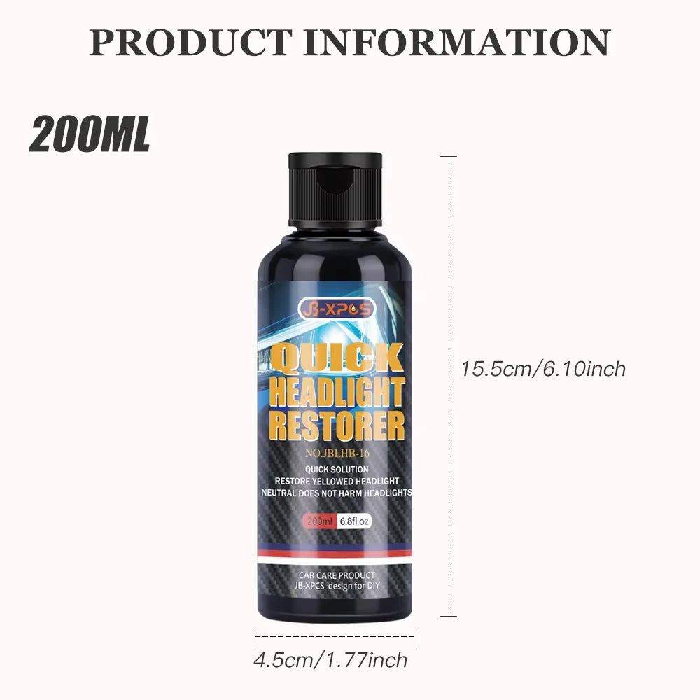 Headlight Restoration Polishing Headlamp Scratch Remover Repair Cleaning Paste Remove Oxidation Headlight Polish Liquid LHB-16
