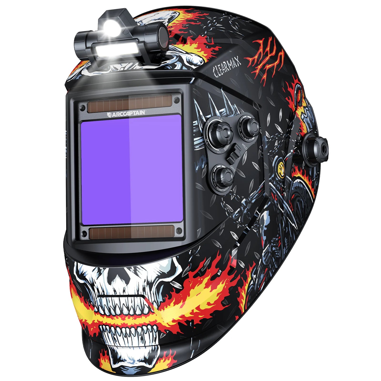 ARCCAPTAIN Welding Mask 4 Arc Sensor Auto Darkening Welding Helmet Large Viewing 3.94" x 3.66" TRUE Color 1/1/1/1 Welder Hood