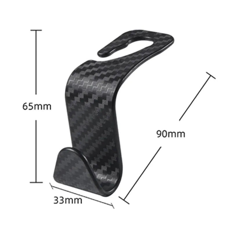 4Pcs Carbon Fibre Hook Car Seat Headrest Auto Back Organizer Hanger Interior