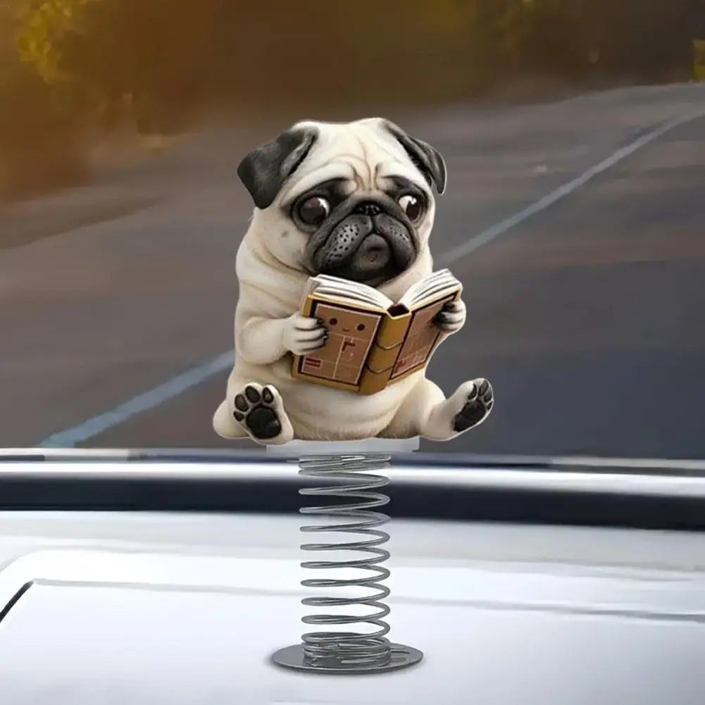 Lovely Dog Acrylic Spring Shaking Head Ornaments Car Dashboard Decorations Funny Premium Automotive Accessory