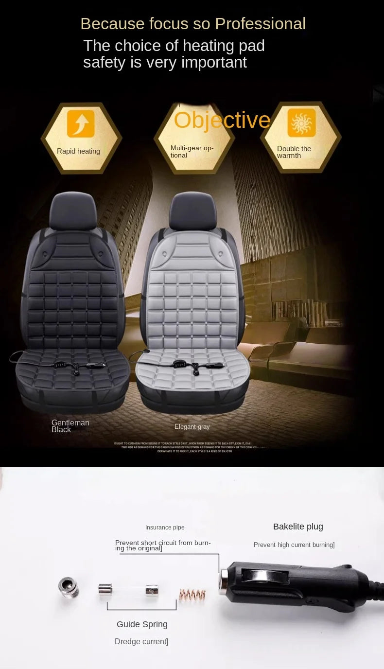 Car black heating seat cushion winter electric quick Interior Protector Auto Veh