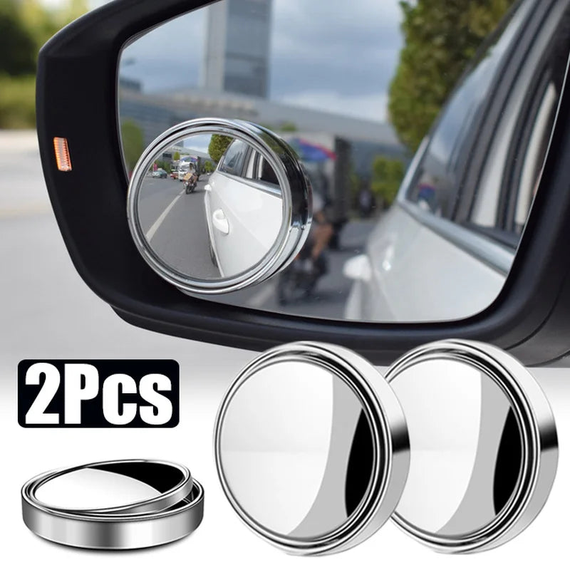 360 Degree Adjustable Blind Spot Mirror Car Auxiliary Rearview Convex Round Premium Automotive Accessory