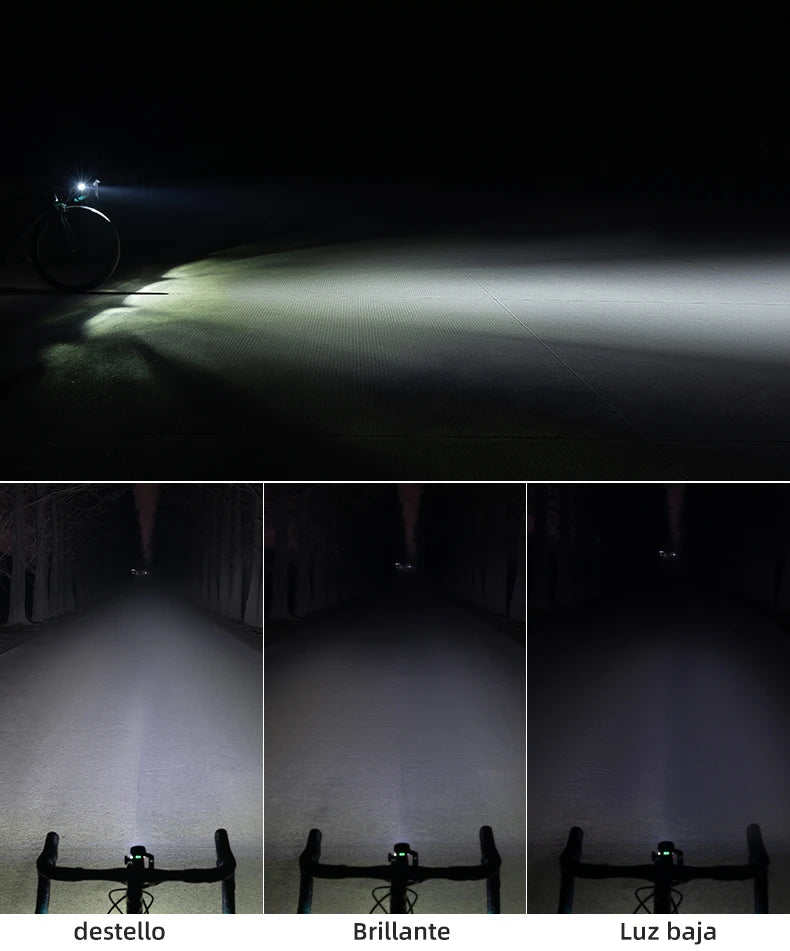 OFFBONDAGE Bike Front Light Rainproof USB Rechargeable Bicycle Light 1000LM Cycling Headlight LED 4800mAh Flashlight Bike Lamp