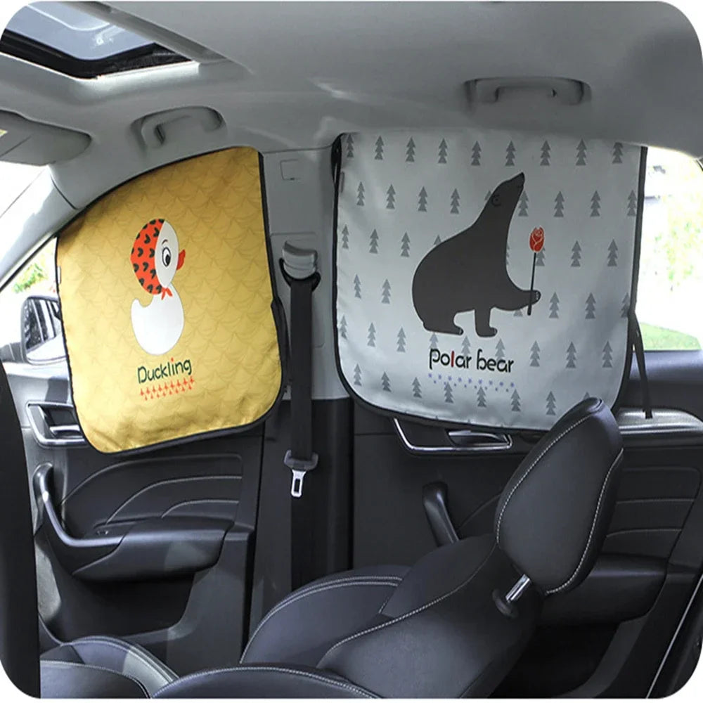 Cartoon Universal Side Window Sunshade UV Protection For Baby Children Car