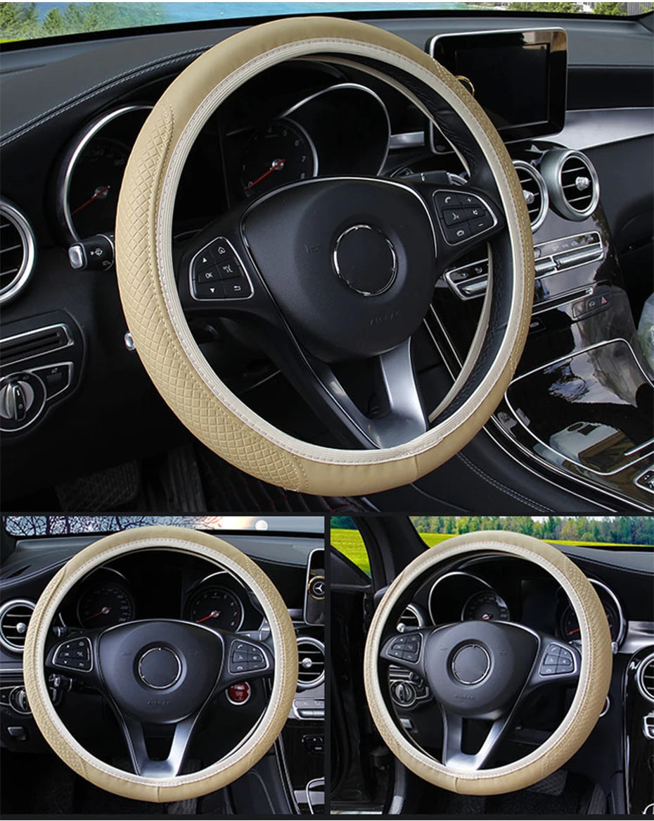 Full-Wrapped Car Steering Wheel Cover Anti-Slip Wear-Resistant Steering Wheel
