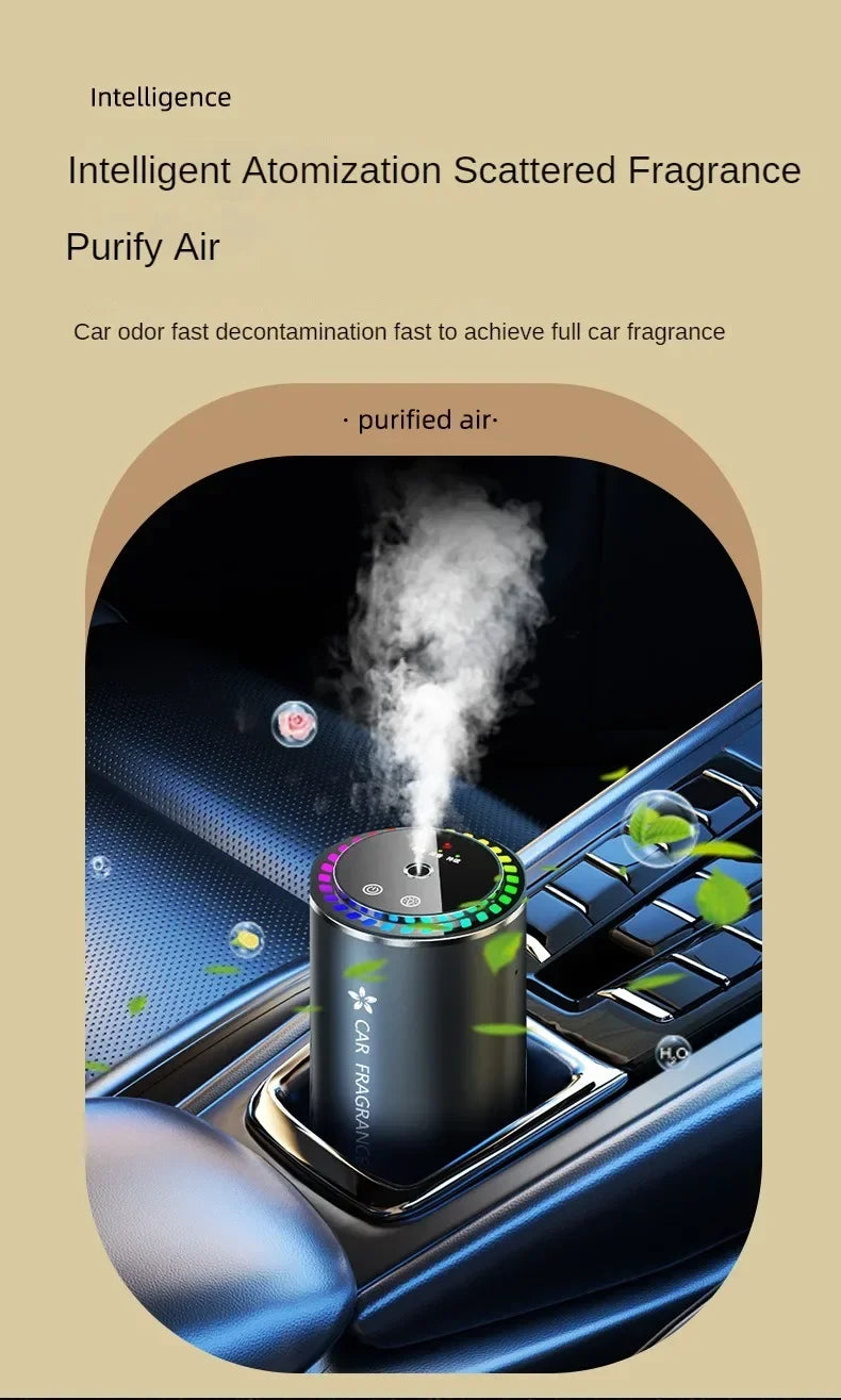 Car Aromatherapy Perfume with Automatic Spray Aluminum Alloy Metal Odor Remover