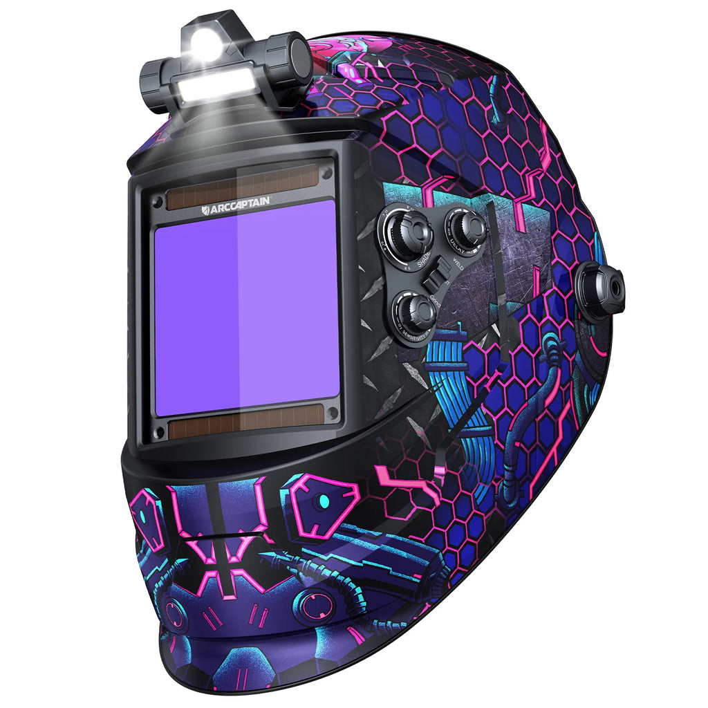 ARCCAPTAIN Welding Mask 4 Arc Sensor Auto Darkening Welding Helmet Large Viewing 3.94" x 3.66" TRUE Color 1/1/1/1 Welder Hood