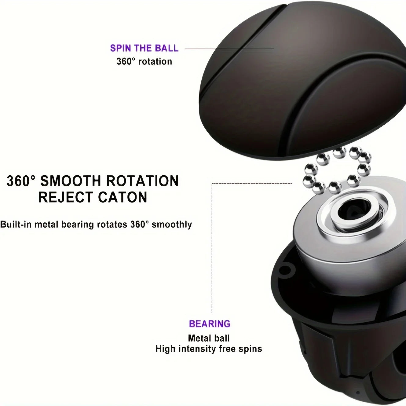 Easy-Grip Silicone Steering Wheel Knob 360° Smooth Rotation One-Hand Operation