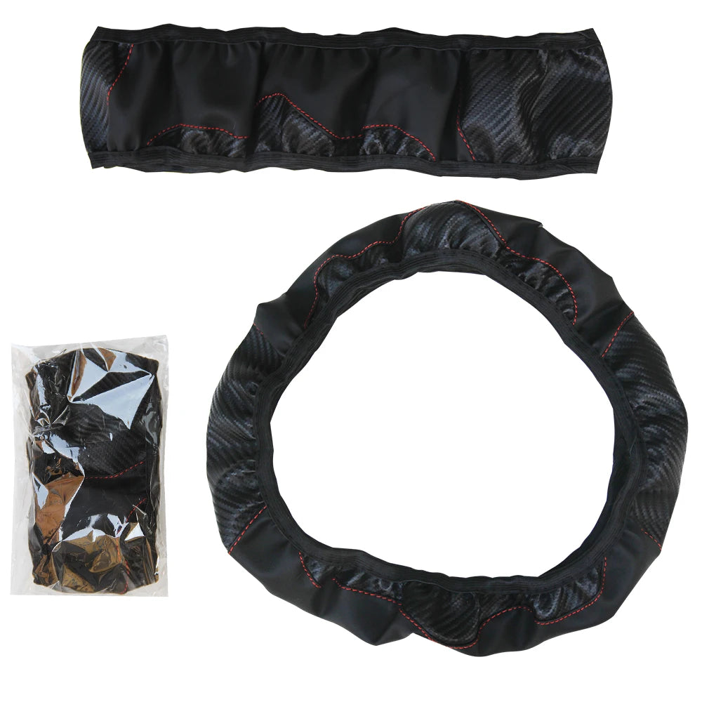 Car Steering Wheel Cover Breathable Anti Slip PU Leather Steering Covers