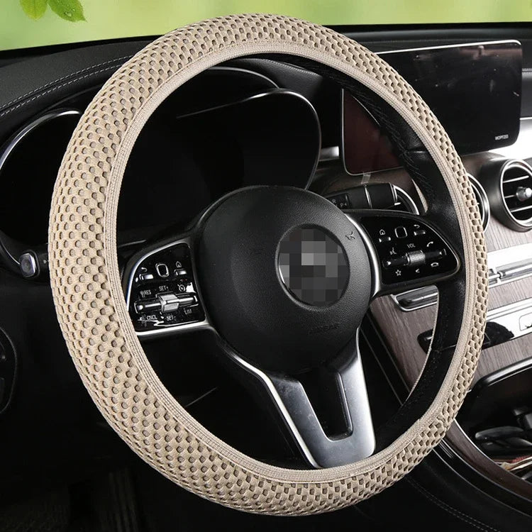 Car Steering Wheel Cover Skidproof 38cm Durable Fabric Elastic Steering Wheel