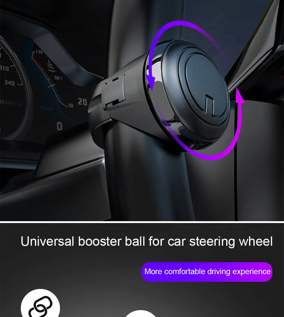 Car Steering Wheel Rotary Knob 360 Degree Rotation Metal Bearing Electric Handle