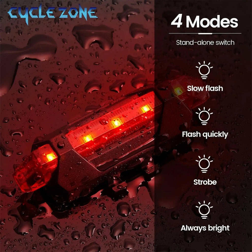 Bike Light Set Front Light with Taillight LED Rechargeable Bicycle Lights 3 Modes Headlight Easy to Install Night Cycling Lamp