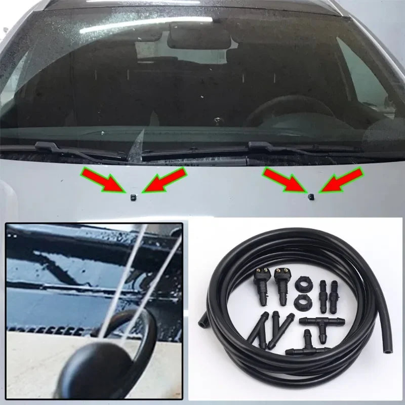 Universal Car Auto Windshield Washer Hose Wiper Blade Pipe Jet Spray Nozzle Premium Automotive Accessory