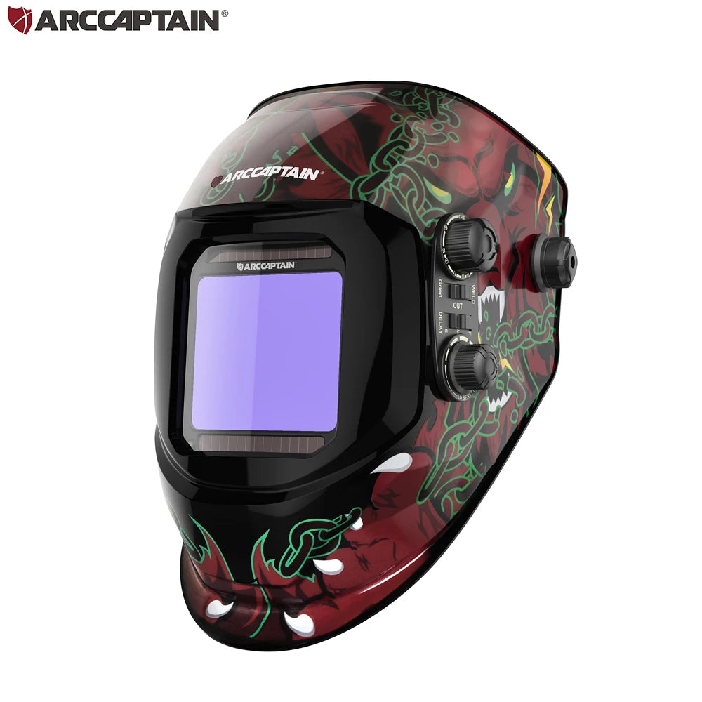 ARCCAPTAIN Welding Helmet Welder Mask Large View True Color Solar Power Auto Darkening Welding Mask For Arc MIG TIG Welder Cut