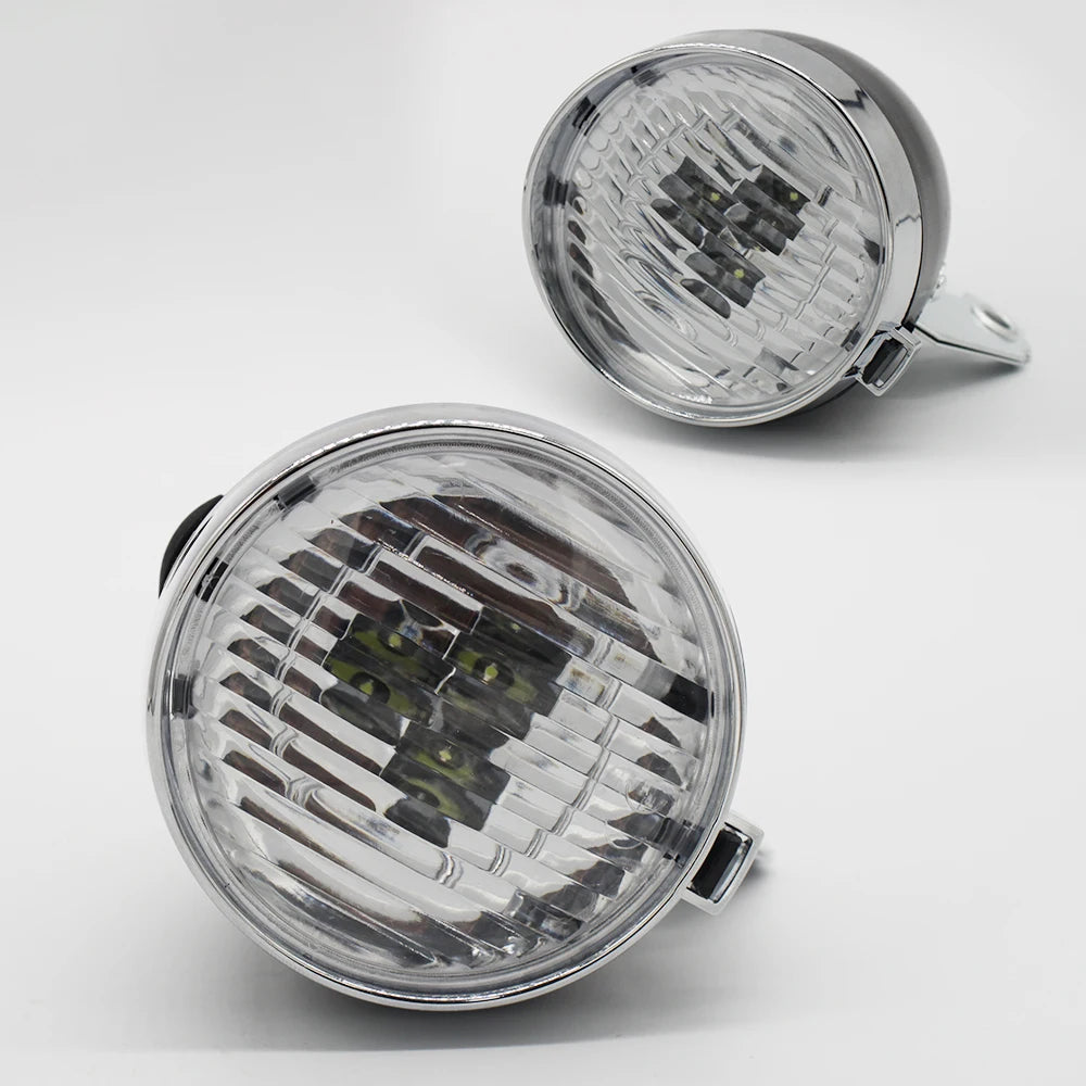 Vintage Bicycle Front Light 3 LED Bike Headlight MTB Flashlight Retro Design Cycling Head Lamp for Night Riding Black Silver