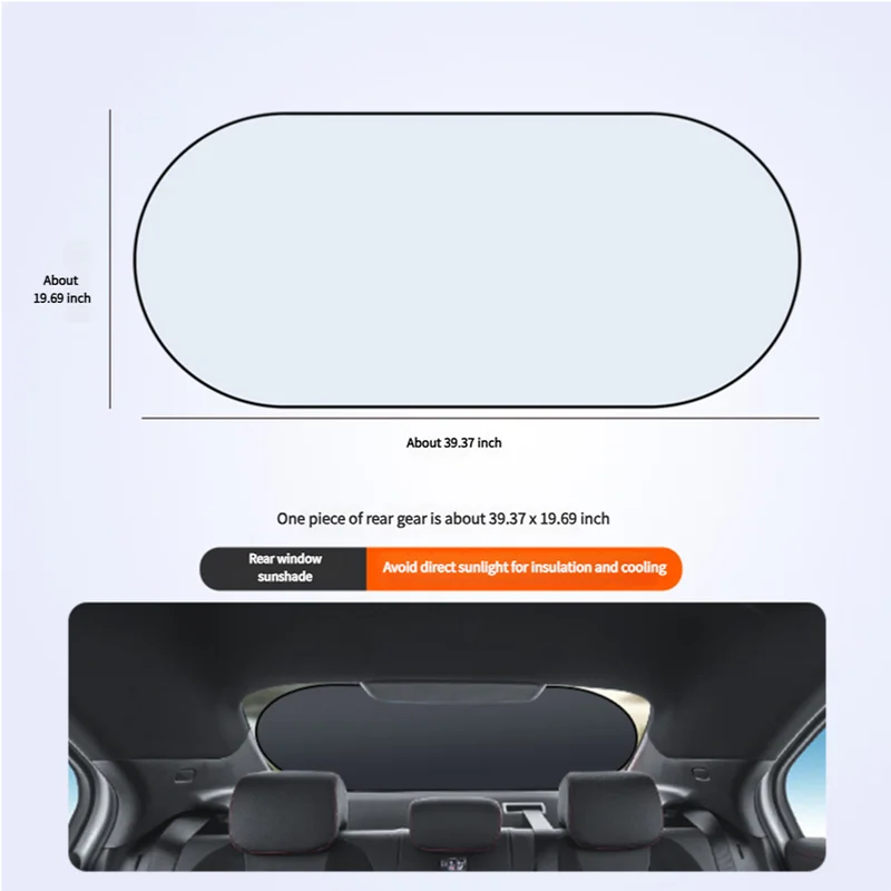 UV-Reflective Car Sun Shade Cover Rear Windshield Sun Protection Sunshade