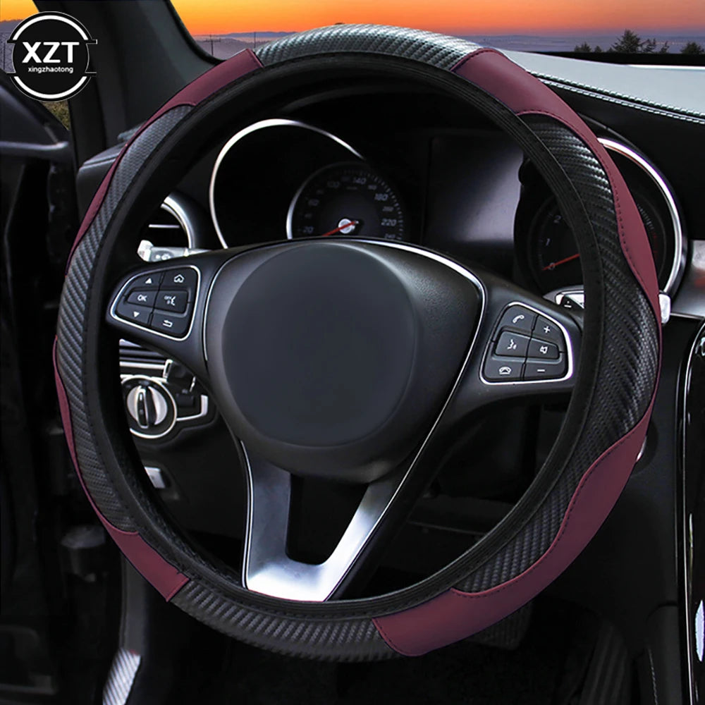 Hot Car Steering Wheel Cover Anti Slip PU Leather Steering Covers Suitable