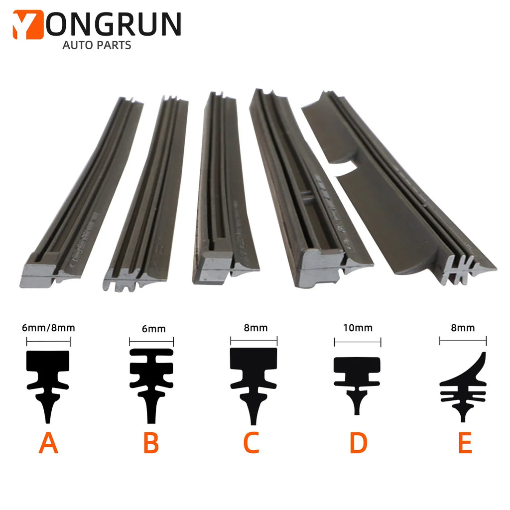 Car Wiper Rubber Strips Refill Blade Replacement Parts All Types Seasons Premium Automotive Accessory