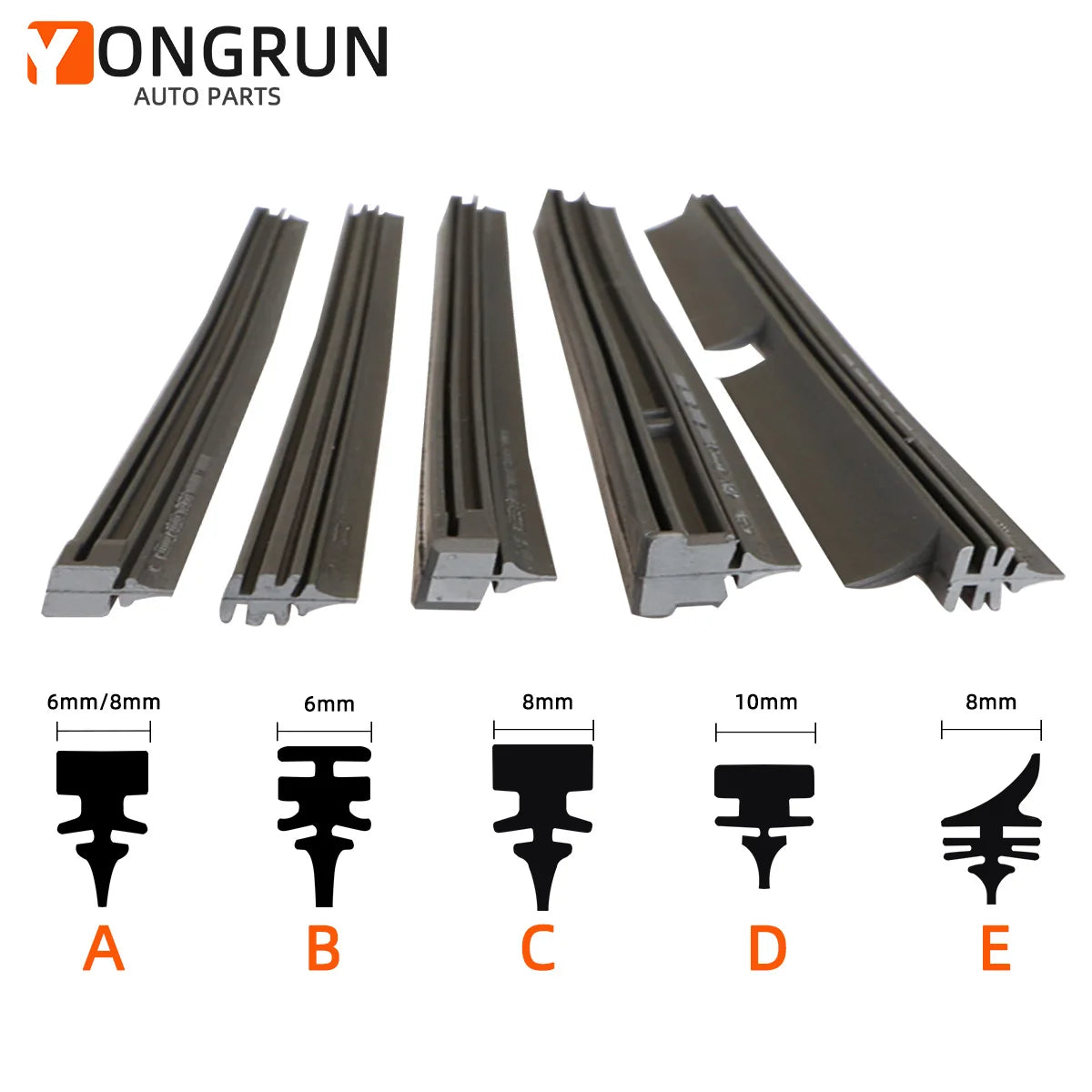 Car Wiper Rubber Strips Refill Blade Replacement Parts All Types Seasons Premium Automotive Accessory