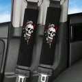 Lot of 2 Skull Pattern Car Shoulder Protection Belt Safety Protective Cover Stra