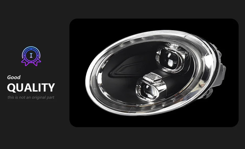 AKD Head Lamp for VW Beetle LED Headlight 2006-2021 Headlights Beetle DRL Turn Signal High Beam Angel Eye Projector Lens