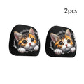2PCS Bear Car Headrest Covers Universal Elastic Funny Printed Pillowcase