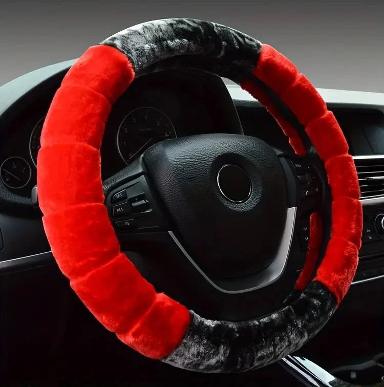 Steering Wheel Cover - Warm & Cozy Fuzzy 15 Inch Universal Protector