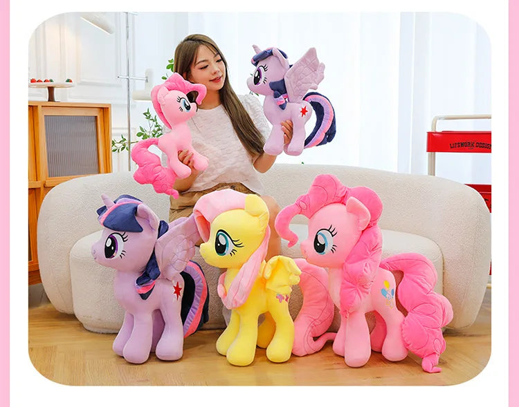 New My Little Pony Plush Doll Anime Twilight Sparkle Fluttershy Pinkie Pie Premium Automotive Accessory