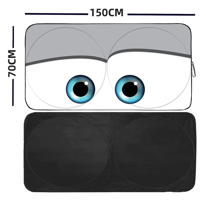Cartoon Eyes parasol Car Sunshade Umbrella Solar Protection Front Window Shade