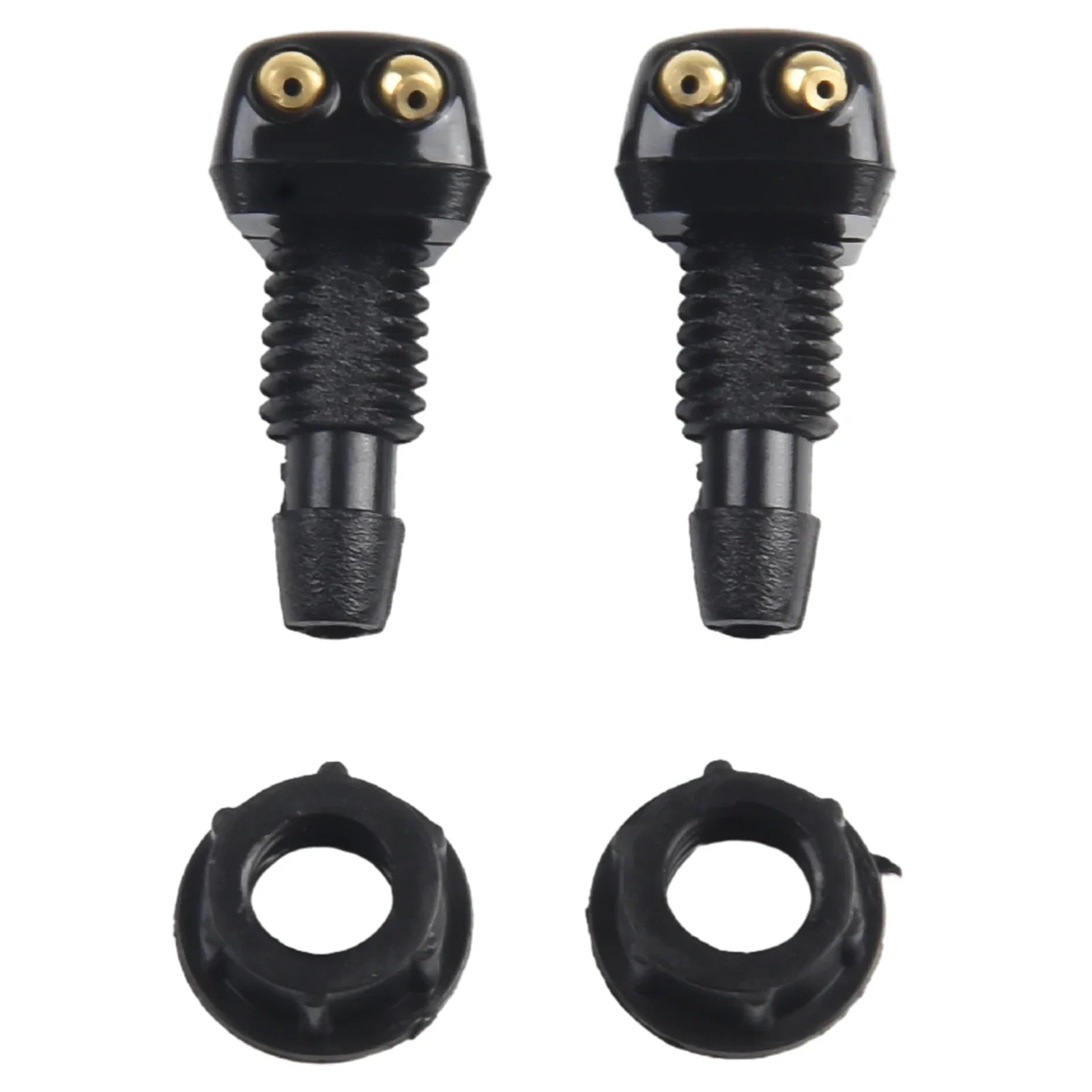 Sale 2Pcs Car Windshield Wiper Washer Spray Nozzle Fits Most Models Dual Holes Premium Automotive Accessory