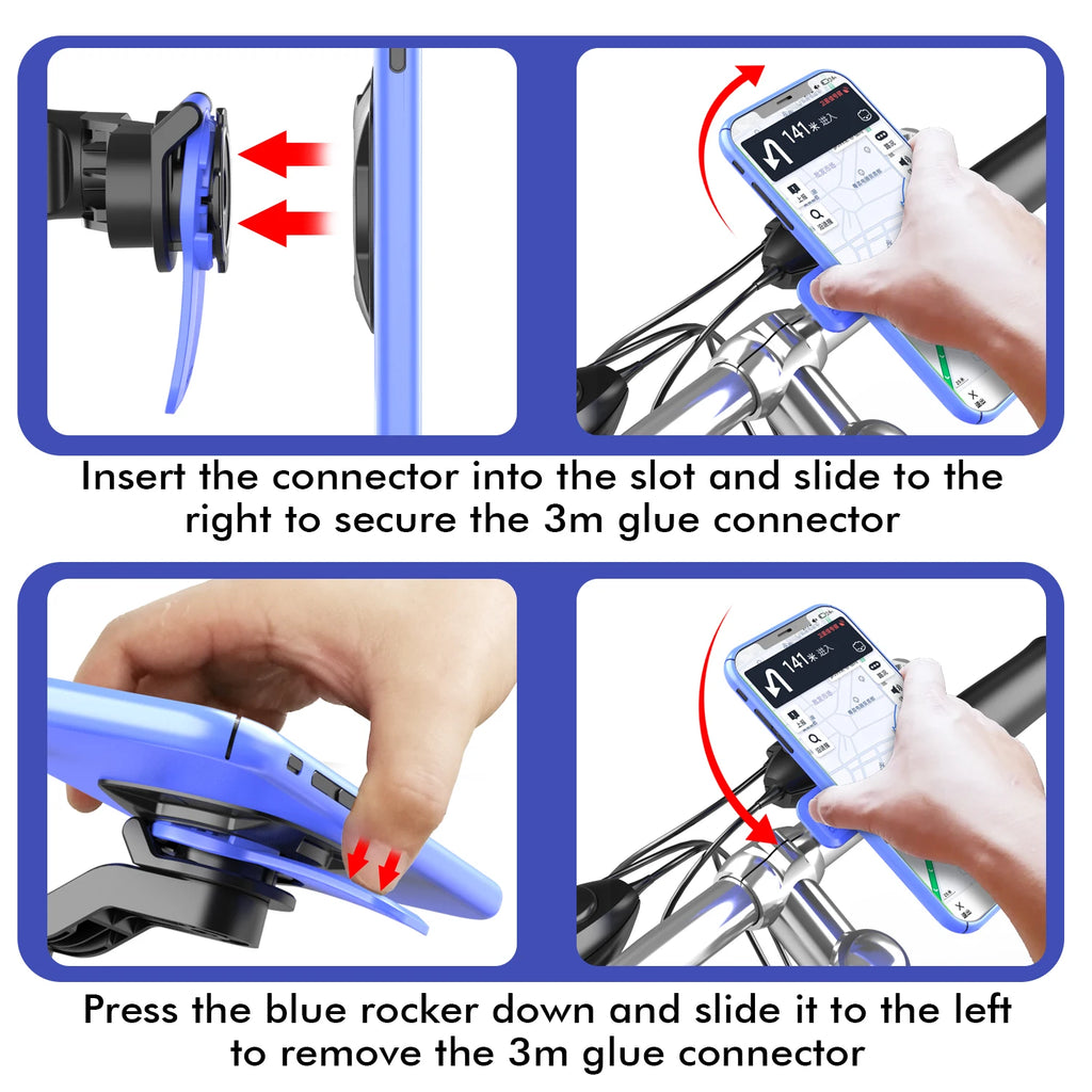 Motorcycle Phone Mount Anti-Shake Bike Cell Holder with Vibration Bracket Stand