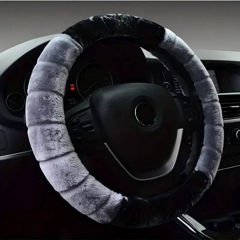 Steering Wheel Cover - Warm & Cozy Fuzzy 15 Inch Universal Protector