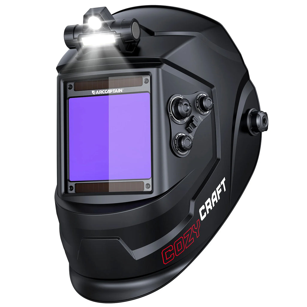 Welding Helmet  - ARCCAPTAIN Auto Darkening Welders Helmet With Light For MIG MAG TIG Cutting 4 Arc Sensor True Color Welder Face Cap