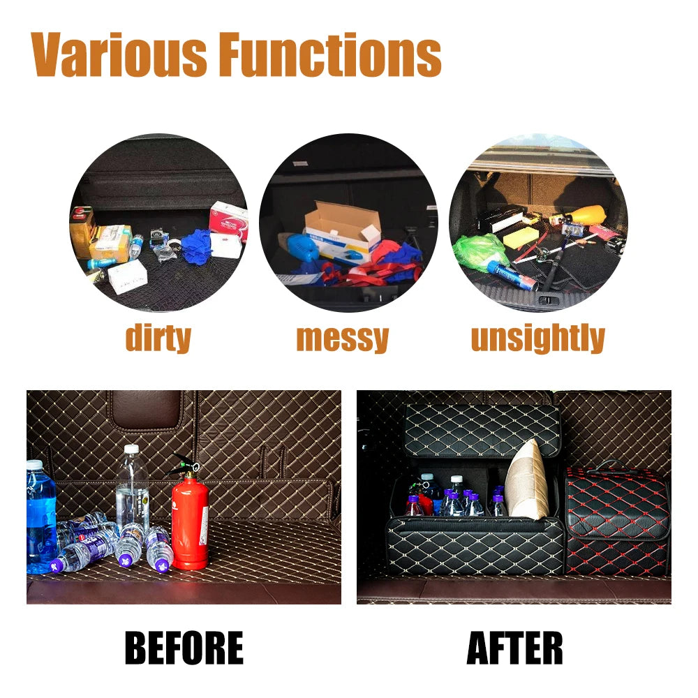 Car Trunk Organizer Box Large Capacity Auto Multiuse Tools Storage Bag SUV Truck