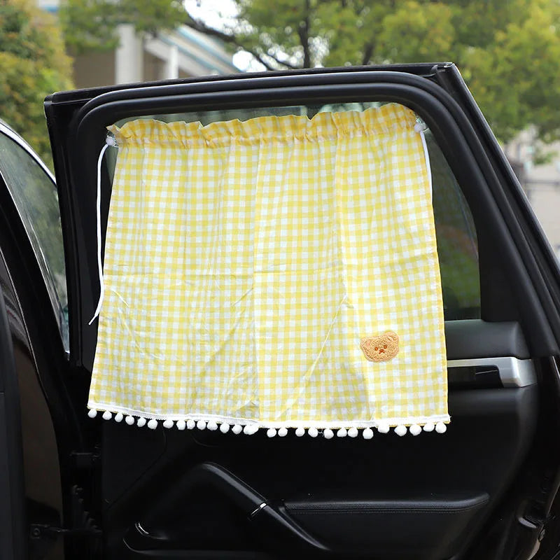 1pc Universal Car Sun Shade Curtains Cute Cartoon Bear Rear Side Window