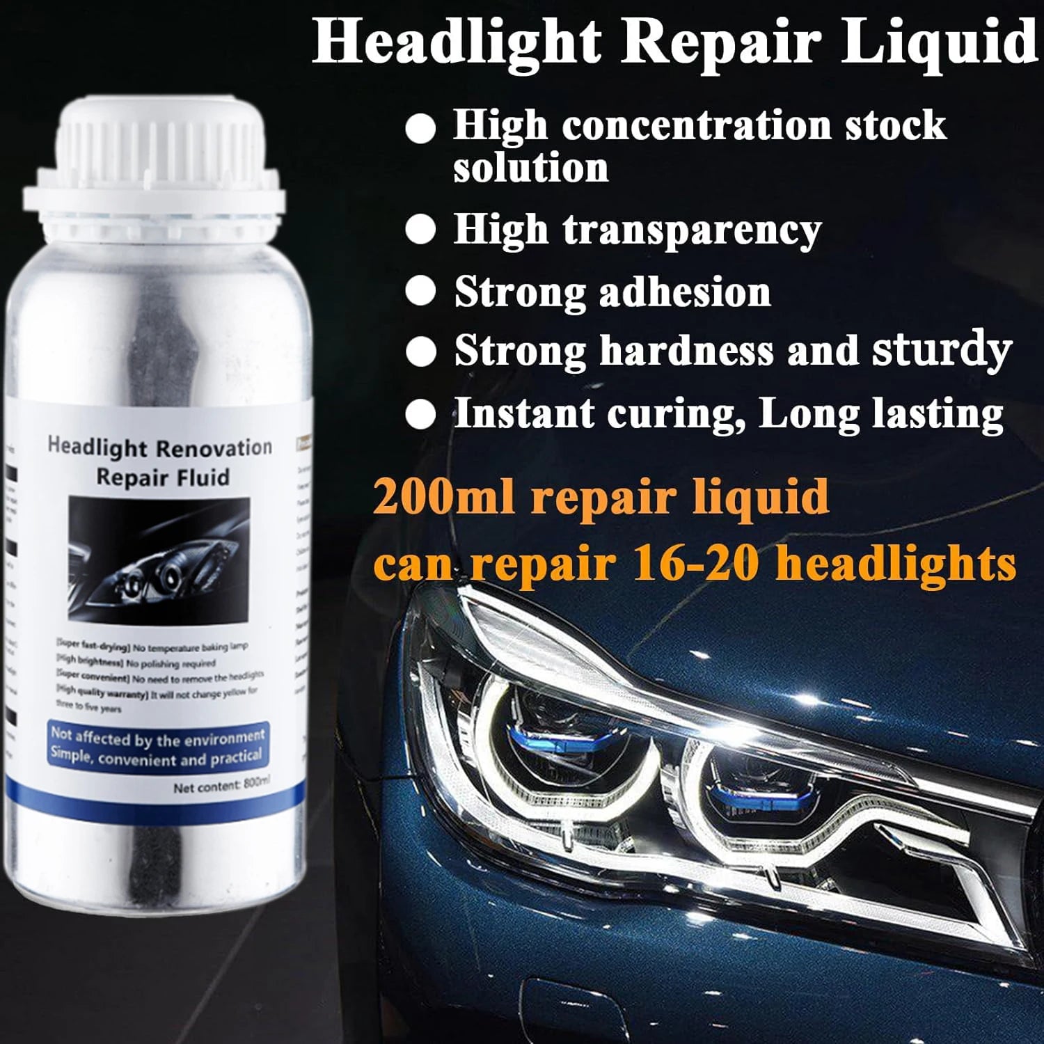 Car Headlight Repair Liquid Car Headlamp Renovation Restoration Cleaning Car Headlight Liquid Polymer Polish Auto Part headlight