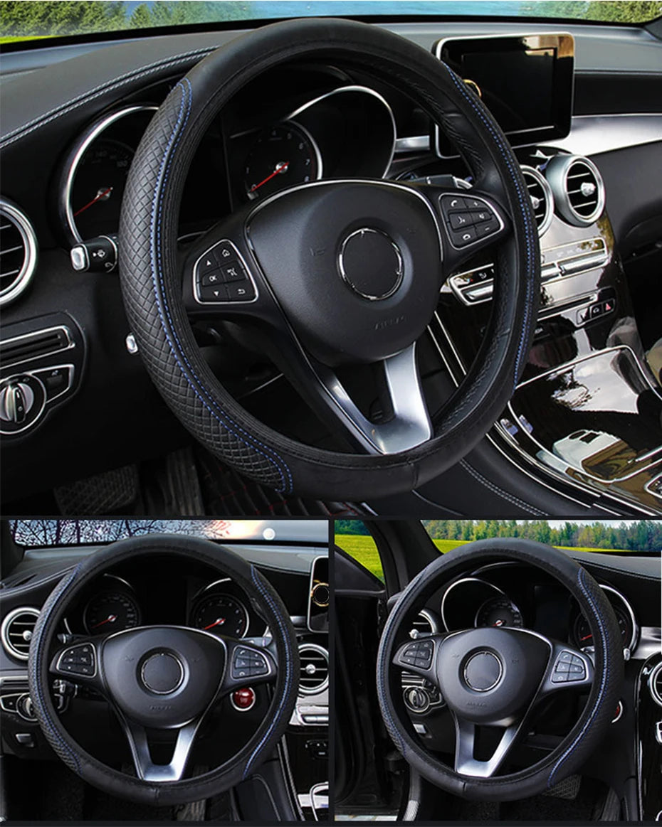 Full-Wrapped Car Steering Wheel Cover Anti-Slip Wear-Resistant Steering Wheel