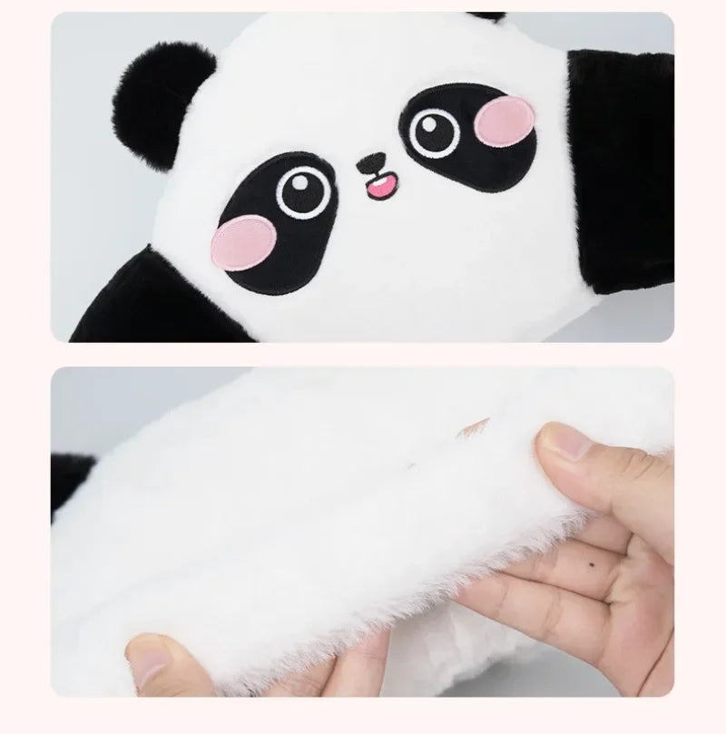 Car Headrest Neck Protection Pillow Cute Plush Panda Backrest in the Lumbar