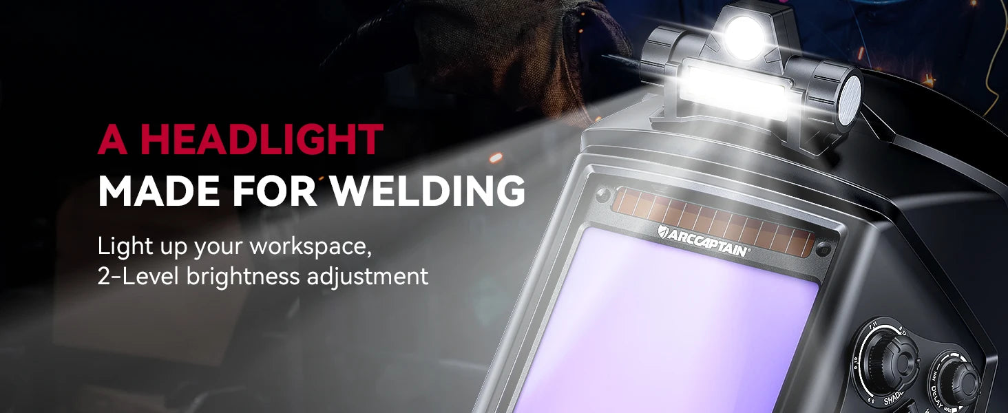 Welding Helmet ARCCAPTAIN  Auto Darkening Solar Powered True Color Welding Hood 1/1/1/1 Welder Mask For MMA MIG TIG Cutting