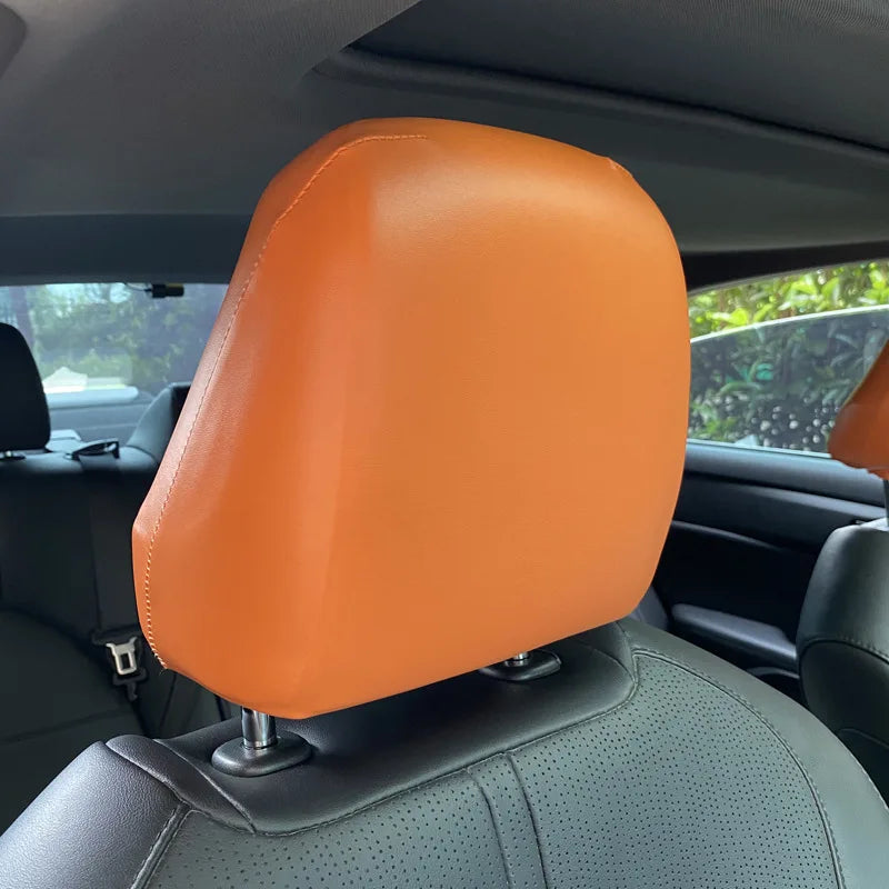 Universal Leather Car Headrest Cover Elastic Waterproof Dustproof Seat