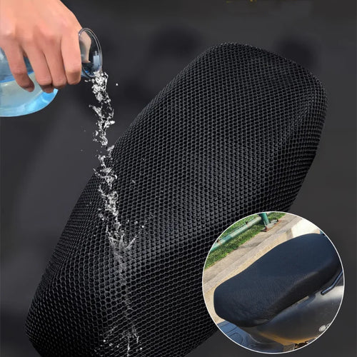 1 Pc Large Motorcycle Seat Cover Anti-Slip 3D Mesh Fabric Breathable Waterproof