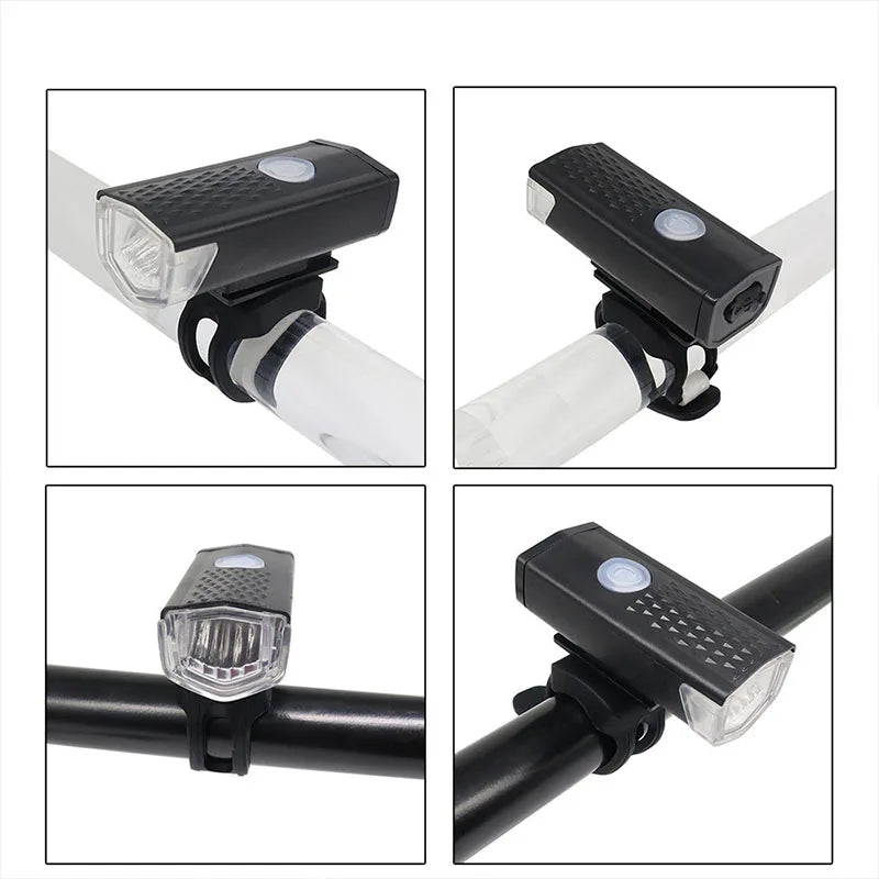 Bike Light Set Front Light with Taillight LED Rechargeable Bicycle Lights 3 Modes Headlight Easy to Install Night Cycling Lamp