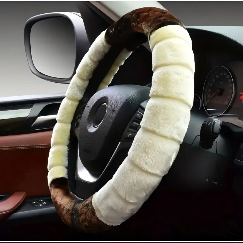 Steering Wheel Cover - Warm & Cozy Fuzzy 15 Inch Universal Protector