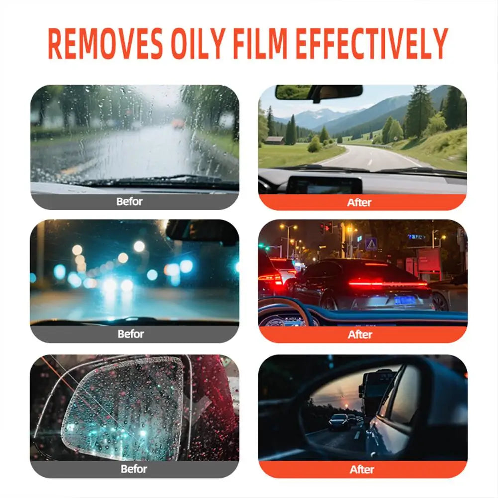 100g Car Windshield Glass Water Rain Repellent Auto Cleaner Anti Fog Oil Film Premium Automotive Accessory