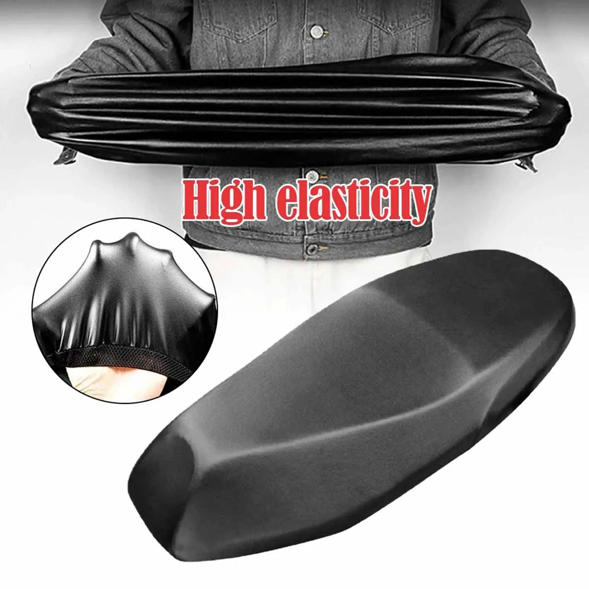 Motorcycle Seat Cover Elastic PU Leather Motorbike Protector Cushion Interior