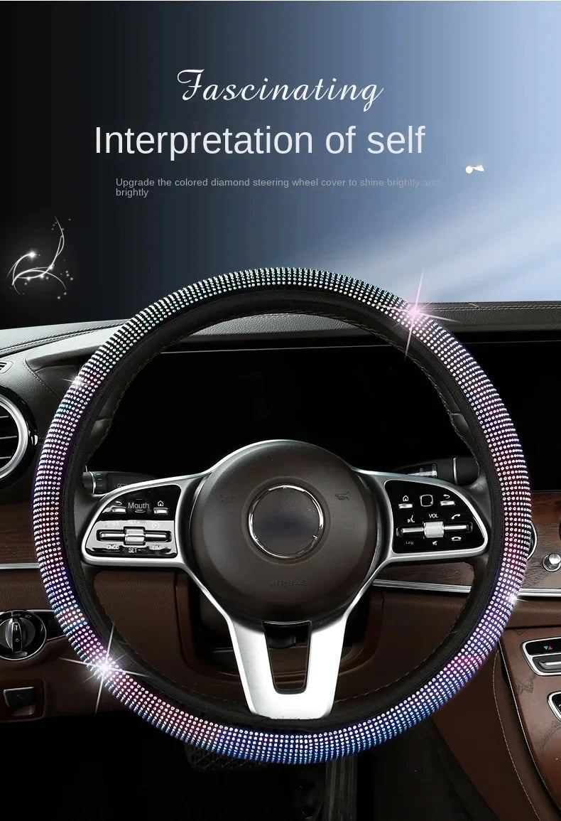 Crystal Steering Wheel Cover Bling Diamond Car Steering Wheel Cover
