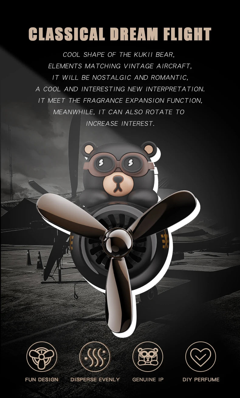 Odorless DIY perfume ornament airplane pilot bear car air freshener decoration